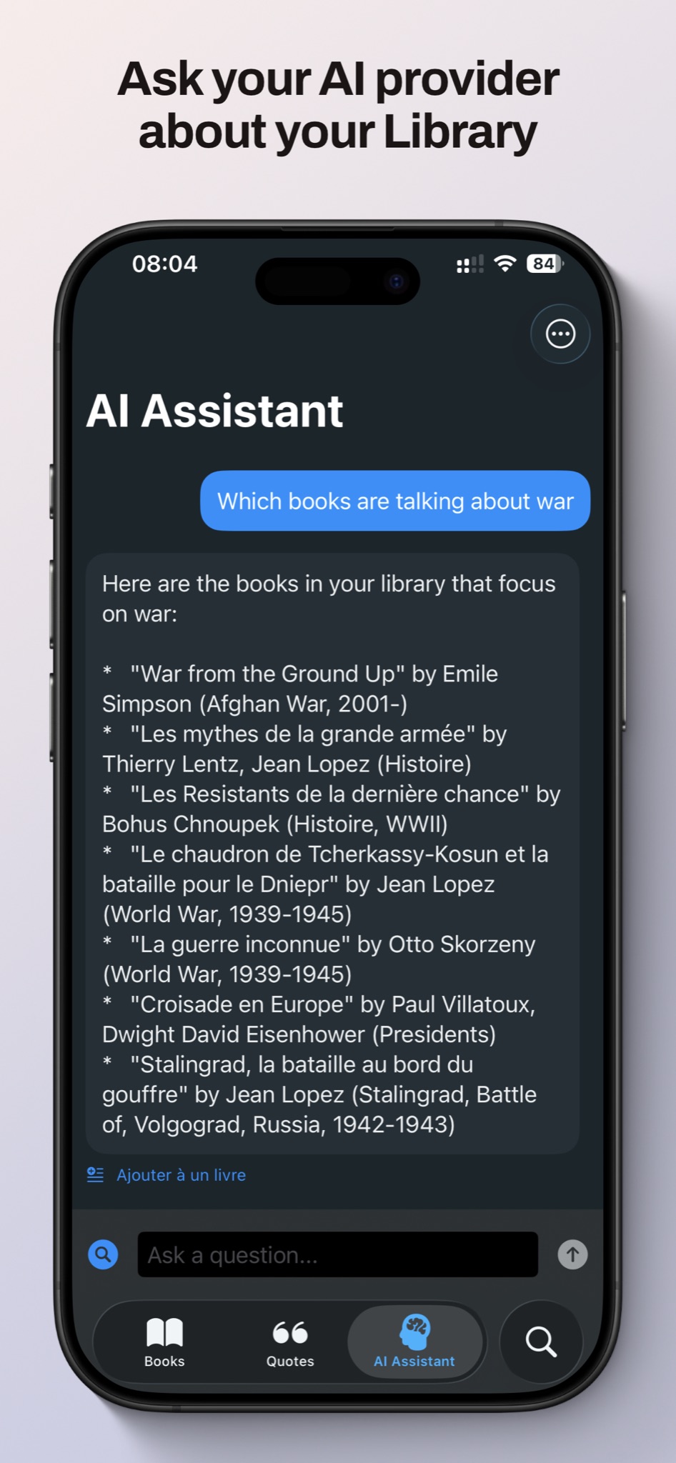Bookscout AI assistant on iPhone
